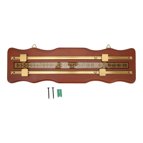 Billiard Game Scorer 2 Track Wavy Brown Medium