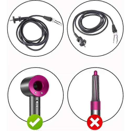 Universal Accessories for Dyson HD01/02/03/04/07/08 Power Cable 2.7M EU Plug 2