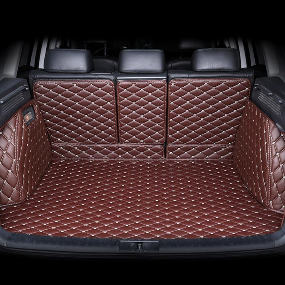Car Leather Cargo Liners For Lincoln Nautilus 2018, Cargo Liner Full Package Antislip Cargo Mat With Backrest Mats, Brown 477169074362