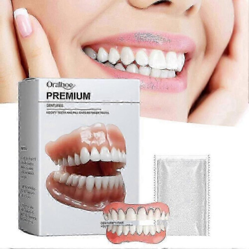 (2pcs) Premium Custom Dentures,Smileasego Dentures False Teeth Set 1