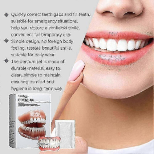 (2pcs) Premium Custom Dentures,Smileasego Dentures False Teeth Set 2