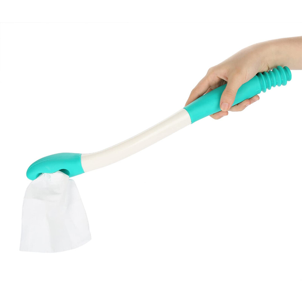 Green Toilet Paper Aid,15'' Long Reach Comfort Butt Wiper Tools Self Wiper For Toileting For Pregnant Elderly Disabled Limited Mobility,