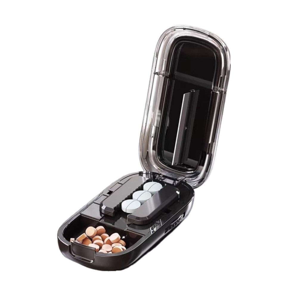 Black Pill Cutter For Multiple Pills At Once, Pill Crusher With Adjustable Tablets Alignment Professional Pill Splitter For Small Pills(Black)