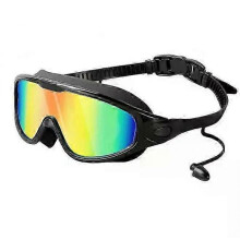 (Black Red Plated) Warddefend Swim Goggles,Wide View Anti Fog&UV Swimming Goggles,No Leaking Swim.