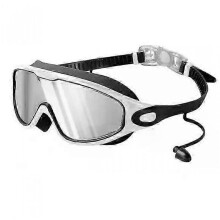 (Black and White Silver Plated) Warddefend Swim Goggles,Wide View Anti Fog&UV Swimming Goggles,No Leaking Swim.