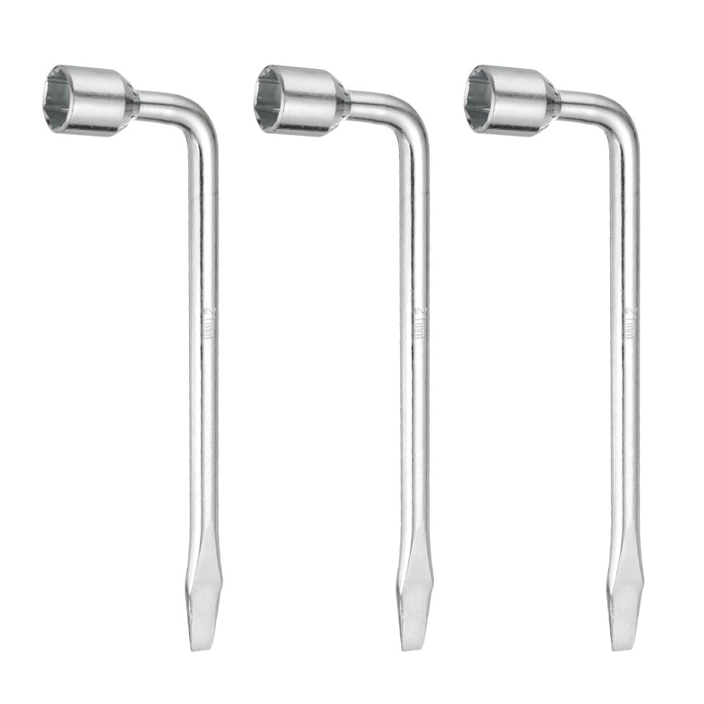 3Pcs Car Spare Tire Lug Wrench 21Mm Crv Steel L Type Slotted End Hexagon Socket Wrench Lshaped Tire Repair Tool For Automobile Repair 477169075413