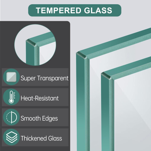 Fire Pit Wind Guard  23.5' x 7.5' x 6.5' Glass Wind Guard for Rectangular Fire Pit Table 2