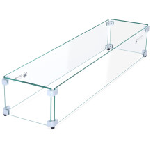 Fire Pit Wind Guard 23.5' x 7.5' x 6.5' Glass Wind Guard for Rectangular Fire Pit Table