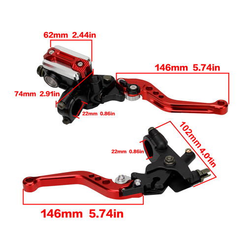 Motorcycle 22mm Handlebar 7/8" Brake Clutch Lever Set 1