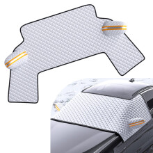 Snow Windshield Cover, Three Window with Earmuffs Snow Shield, Antize (Silver)