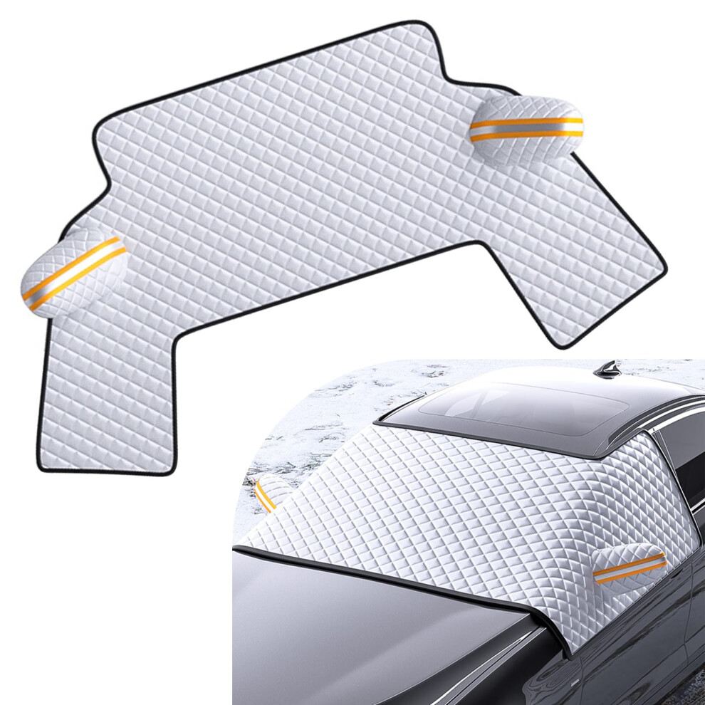 Snow Windshield Cover, Three Window With Earmuffs Snow Shield, Antize (Silver) Silver 477169076311