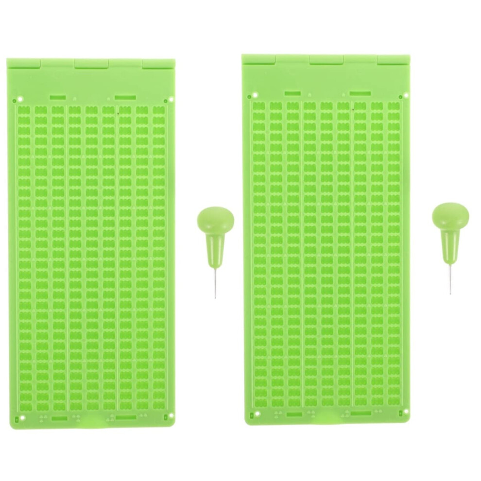 2 Sets Braille Tablet Braille Writing Slate Braille Slate and Stylus Plastic Braille Slate