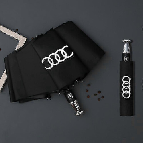(Audi) 2025 Rain Windproof 10-bone Auto Logo Umbrella