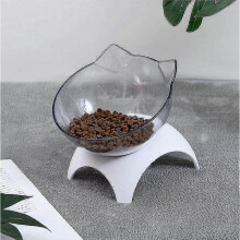 (Single Bowl) 15elevated Cat Food Bowls With Silicone Pet Mat, Plastic Bowl With Stand