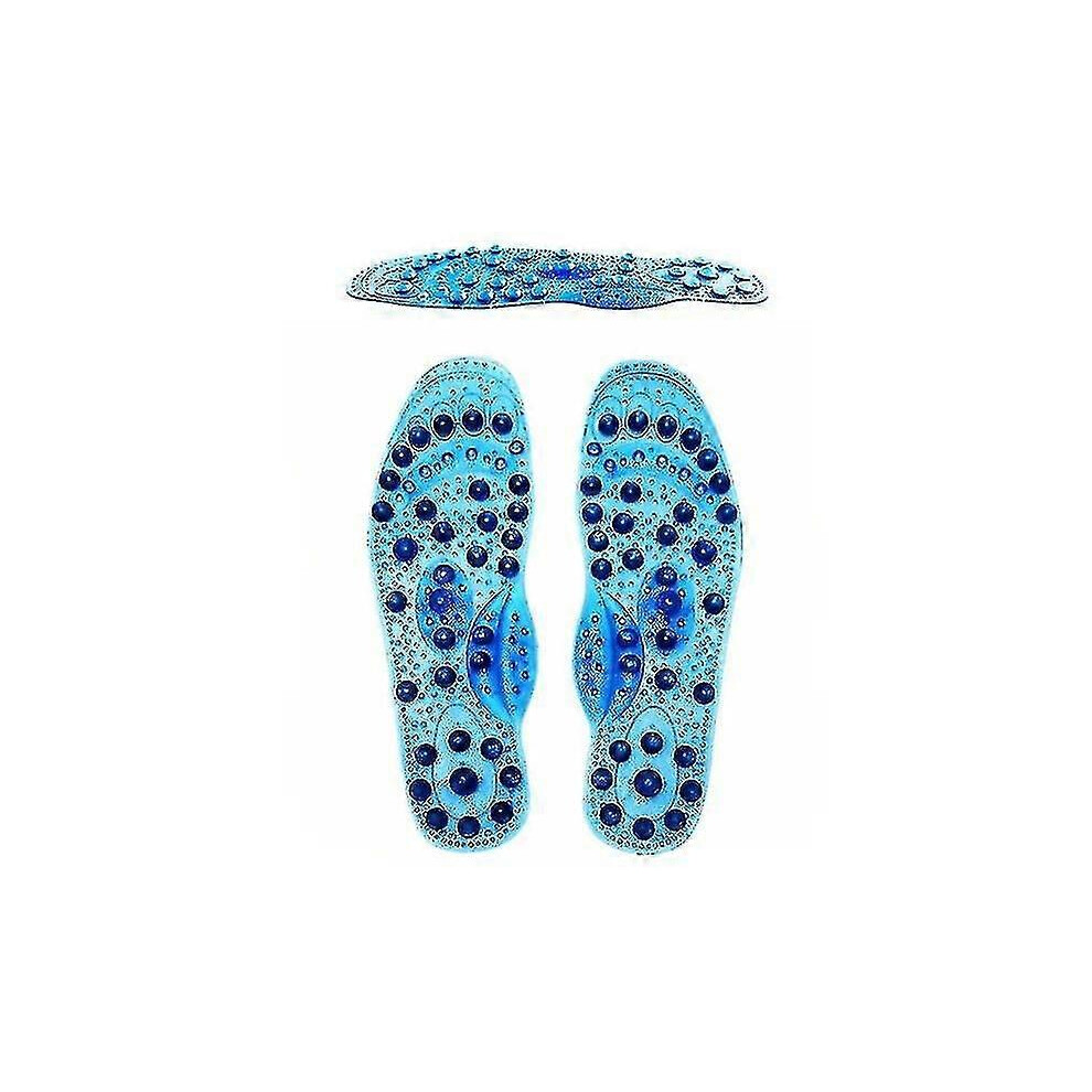 Kikidex (L 28Cm, One Size) Magnetic Therapy Acupressure Slimming Insoles,Relieve Pain Improve Blue