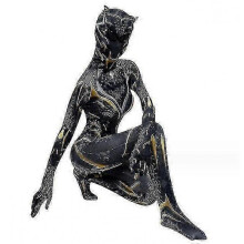 (120CM) Women's Black Panther Bodysuit Halloween Cos Costume
