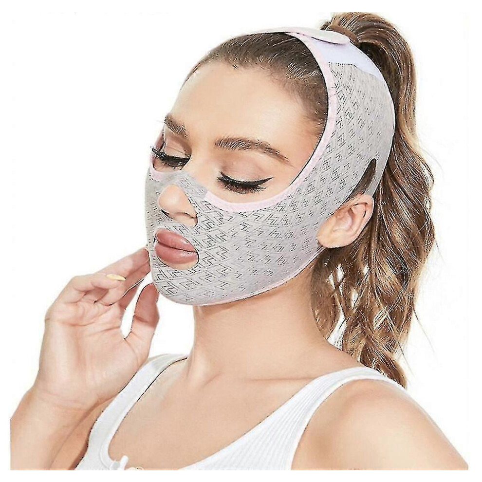 Kikidex (As Show, One Size) Beauty Face Sculpting Sleep Mask, V-Line Face Slimming Mask, Chin Strap, Face Lifting Belt, Tightening Skin, Beauty Neck Masks