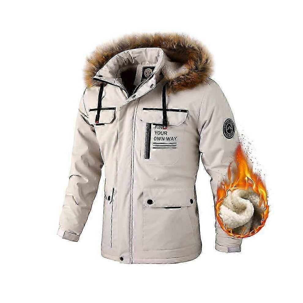 New Kikidex Men's (, Xxl) Parka Winter Coat Jacket With A Hood White