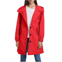 (XXXL, Red) "Women's Hooded Windbreaker Jackets Casual Long Coat Loose Outdoor Waterproof Long Sleeve Outwear"