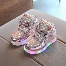 (25, pink) Light Up Shoes Flashing Breathable Sneakers Luminous Casual Shoes For Kids