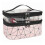 (pink) Large Cosmetic Case Makeup Bag Storage Box Handle Organizer 1
