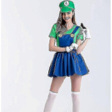 (S, Green) Costume Women's Luigi Costume Ber Costume