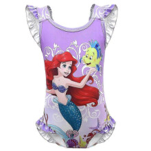 (6-7 Years, Purple) Girls Kids Cartoon Mermaid Princess Ariel Swimwear Bikini One-piece Swimsuit Bathing Suit Beachwear/YY
