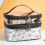 (white) Large Cosmetic Case Makeup Bag Storage Box Handle Organizer 3