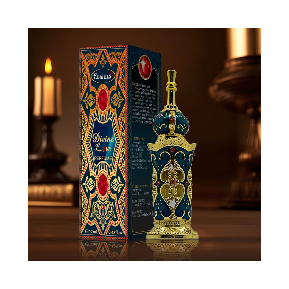 (F621) 12ml Men's Cologne Oil,Luxurious Vintage Middle Eastern Scent ,Alcohol-Free, Long-Lasting Musk Fragrance with Woody Notes