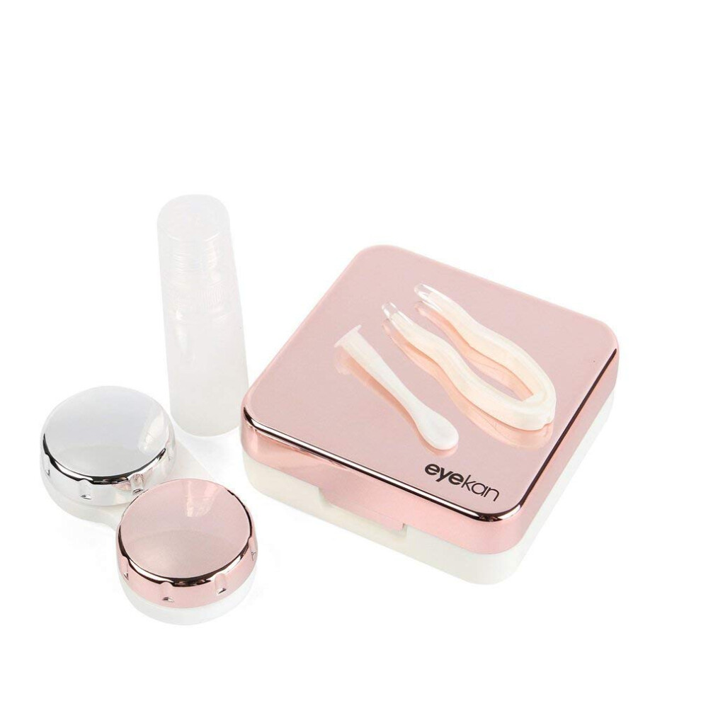 Eyekan Travel Contact Lens Case Box with Mirror (Rose Gold)