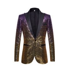 Men Shiny Sequ Suit Jacket Blazer One Button Luxury Party Tuxedo Weddings Dinner Prom Shiny Banquet Sport Coat