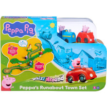 Peppa Pig s’envole autour de la piste de véhicules motorisés de Peppa Runabout Town
