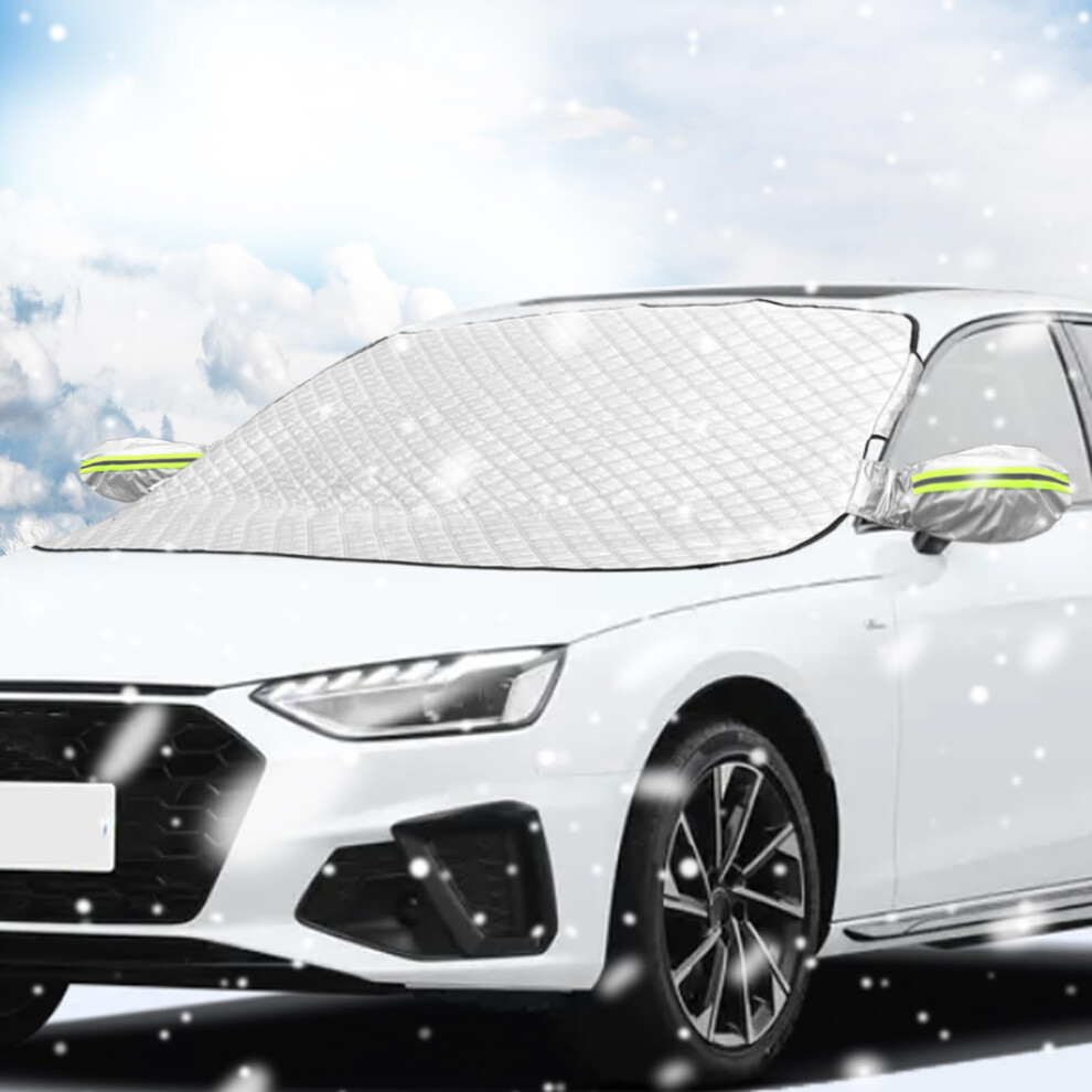 Car Windshield Snow Cover With Side Mirror And Hook, Winter Sun Shade Foldable, Magnetic For Ice Snow 477169083623