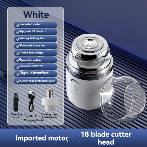 2-in-1 draagbare elektrische scheerapparaat neushaartrimmer wit 1
