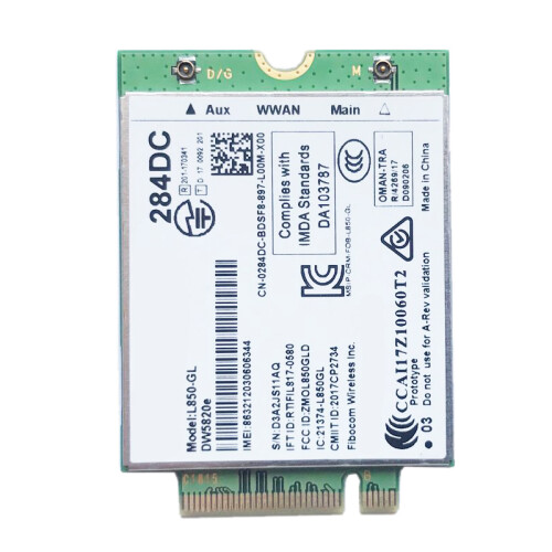 DW5820E L850- LTE 4G-kortmodul 0284DC 284DC til bærbar computer 3500