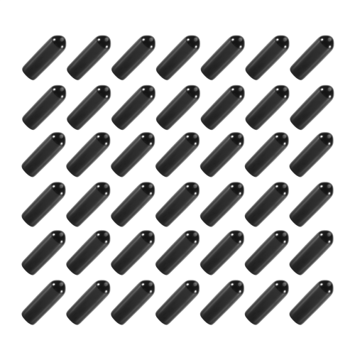 100 stk. gummiendekapper 4 mm indvendig diameter PVC runde rørbolthættedæksler sorte 2