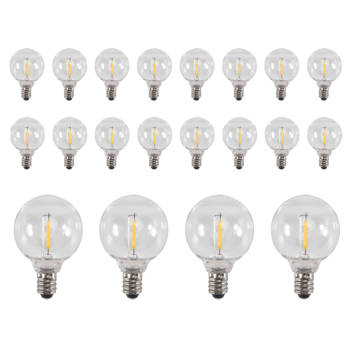 20Pcs G40 LED Glühbirnen E12 Schraube Basis für Solar String Lichter Warm 2