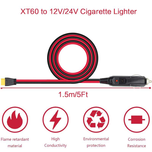 Billighter til XT60 12V 24V ladekabel til 2