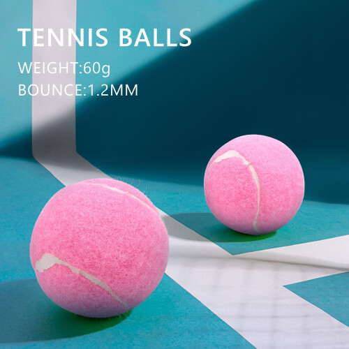 6Pc Pack Pink Tennis Balls Wear- Elastic Training Balls 66mm 2
