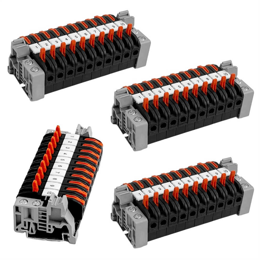 Pack Of 40 Din Rail Terminals,0.08-4 Mmâ² -211 Din Rail Terminals 4853526353831