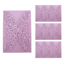 10Pcs Carved Butterflies Invitation Card for Wedding: Light