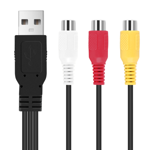 USB til 3RCA-kabel USB-hun til 3 RGB-video AV-kompositadapter