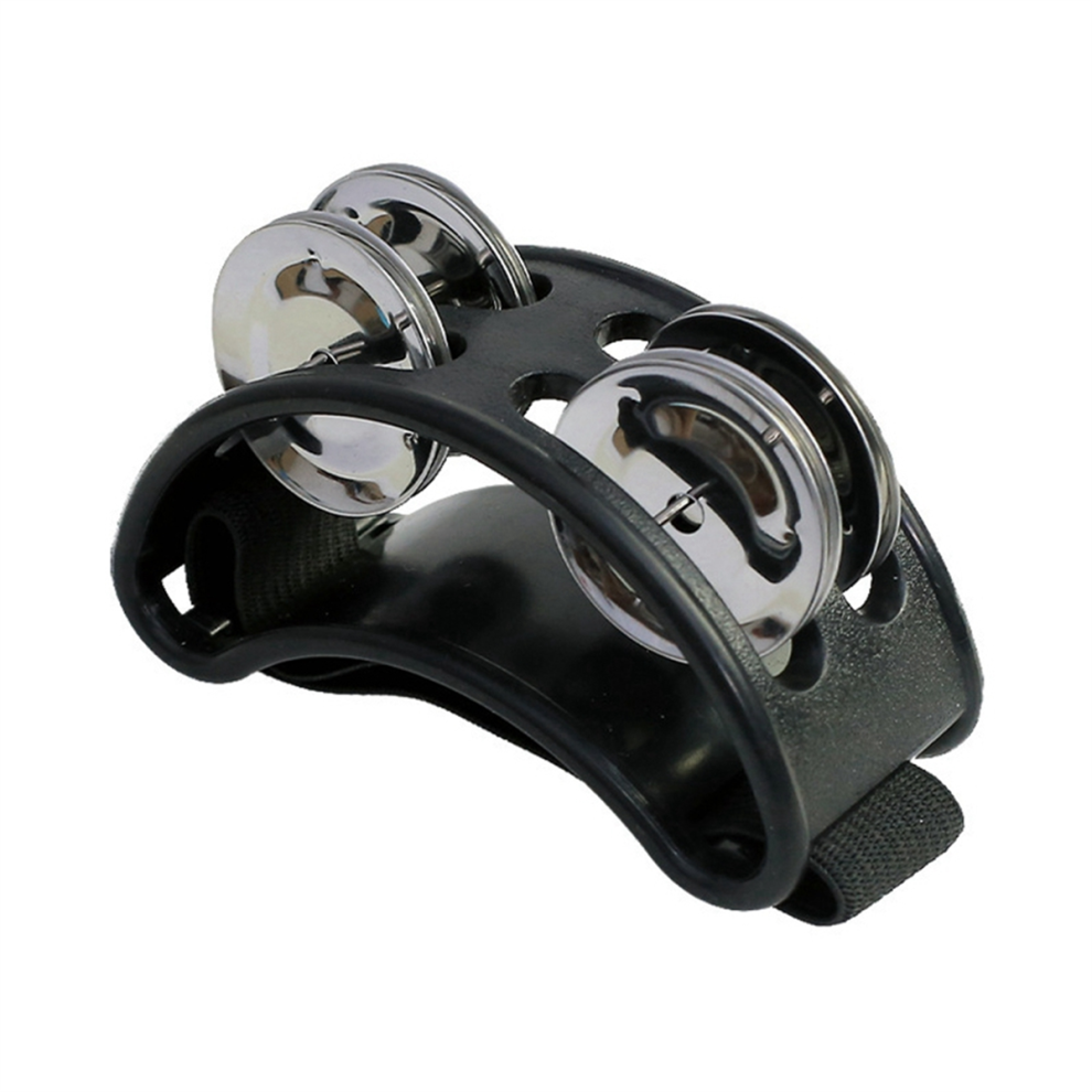 Markenlos Powerful Sound Foot Tambourine Adjustable Foot Tambourines Black