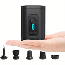 (1PC (1 air pump 5 air nozzles)) Electric Portable Mini USB Automatic Air Pump, 5 Different Mouth Types, Rechargeable, Built-In 1200Mah Large Capacity Battery