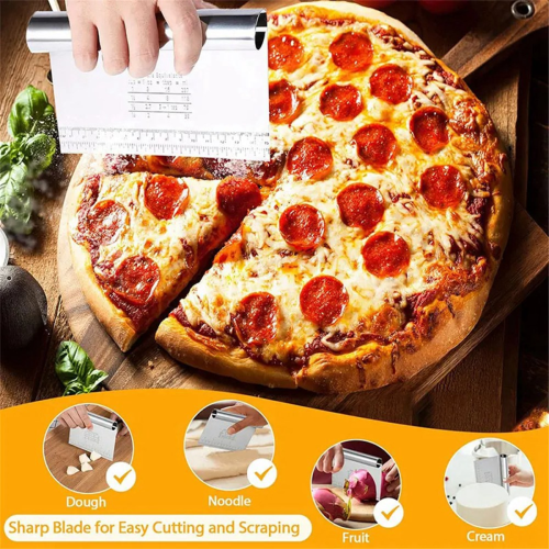3 pezzi Raschietto per pasta, tagliapasta per torte e pizza 1