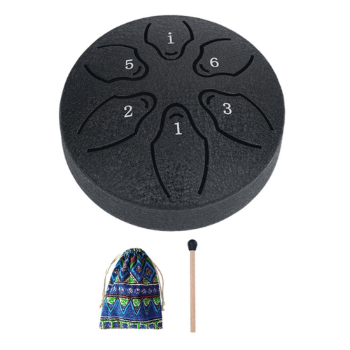 6 note 3 pollici Chakra Tank Drum Percussion mallets imbottiti neri