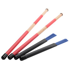 1 Pair 40cm Bamboo Rod Drum Brushes Sticks &1 Pair Drum Brushes 32cm