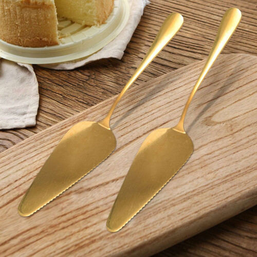 Golden Cake Pie Server, Wedding Cake Knife and Server Set,2 Pieces 1