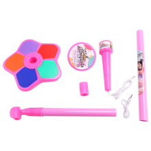 Kindermicrofoon met lichtstatief, roze