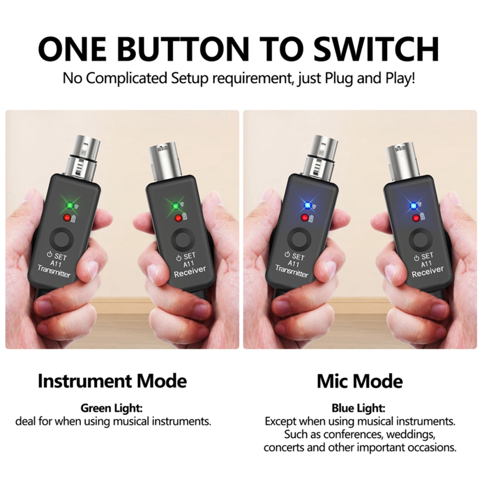 Ricevitore Trasmettitore Microfono Wireless A11 2,4 Ghz,